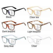 Load image into Gallery viewer, Square Progressive Reading Glasses Anti Light Presbyopic Glasses Spring Hinge