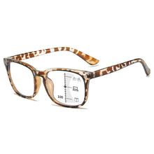 Load image into Gallery viewer, Square Progressive Reading Glasses Anti Light Presbyopic Glasses Spring Hinge