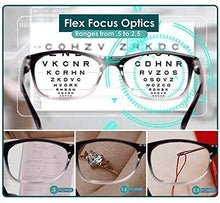 Load image into Gallery viewer, AUTO FOCUS One Power Reading Lens FROM+0.5 to 2.5 - Read Small Print and Computer Screens - Flex Focus Optics Reading Lens for Men & Women