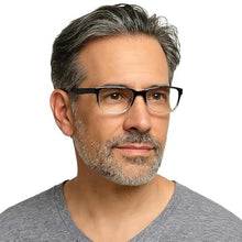 Load image into Gallery viewer, One Power +.5 to +2.5 Readers Auto Focus Reading Glasses, Rimless Blue Light Blocking Specs, Auto Adjusting Magnifying Reading Glass for Men & Women, Progressive Computer Spectacles (Black)