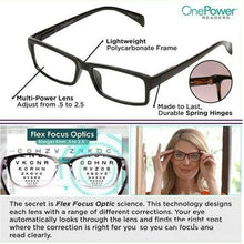 Load image into Gallery viewer, One Power Readers Auto Focus Reading Glasses, Clear Focus Auto Adjusting Optic for Women and Men, Black.(PACK OF 1)
