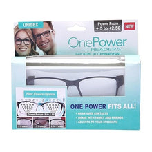 Load image into Gallery viewer, One Power Readers Auto Focus Reading Glasses, Computer Screens Unisex Adjustable Eye Glasses, Flex Focus Auto Adjusting Optic for Women and Men Magnifying Readers (BLACK)