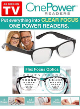 Load image into Gallery viewer, Reading Glasses from One Power Readers - Read Small Print and Computer Screens - no Changing Glasses - Flex Focus Optics - for Women & Men with Spring Hing(1 piece)