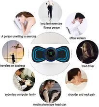 Load image into Gallery viewer, Rechargeable Pain Relief EMS Body Massager, Portable Neck Massager with 8 Modes and 18 Levels, Massager Machine for Shoulder, Arms, Legs, Back Pain for Men and Women