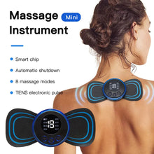 Load image into Gallery viewer, Rechargeable Pain Relief EMS Body Massager, Portable Neck Massager with 8 Modes and 18 Levels, Massager Machine for Shoulder, Arms, Legs, Back Pain for Men and Women