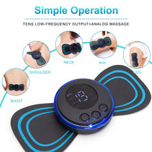 Load image into Gallery viewer, Rechargeable Pain Relief EMS Body Massager, Portable Neck Massager with 8 Modes and 18 Levels, Massager Machine for Shoulder, Arms, Legs, Back Pain for Men and Women