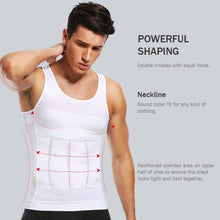 Load image into Gallery viewer, SlimO'fitᵀᴹ -  Everyday  Slimming Tummy Abdomen & Chest Shapewear Shaper Vest/Men's Undershirt Vest to Look Slim Instantly (White)