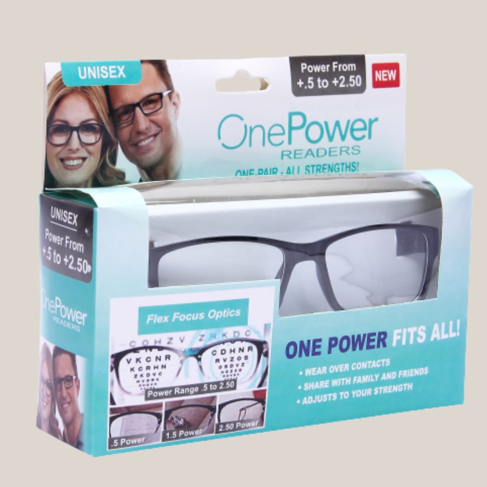 Advanced AUTO FOCUS  One Power Readers - AS SEEN ON TV! - Read Small Print and Computer Screens - no Changing Glasses - Flex Focus Optics - Reading Glasses for Men &  Women