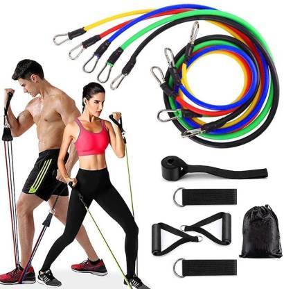 11 Piece Premium Resistance Bands Set for Men Women Girls Bestdealseller.in