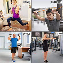 Load image into Gallery viewer, Double Toning Resistance Tube | Heavy Quality Exercise Band for Stretching, Full Body Workout / Home Gym and Toning with D Shaped Handles for Women & Men