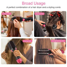 Load image into Gallery viewer, 4 IN 1 One Step Hair Dryer and Volumizer, Hot Air Brush, Styling Brush Styler, Negative Ion Hair Straightener Curler Brush for All Hairstyle-Black