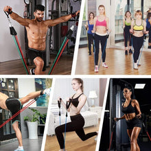 Load image into Gallery viewer, 11 Piece Premium Resistance Bands Set for Men, Women & Girls