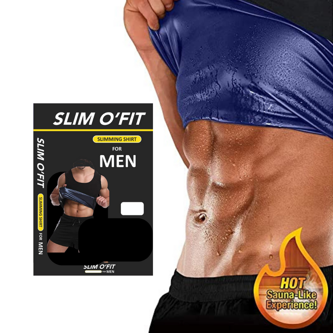 Slim O'fit Men’s Premium  Sweat Shaper Workout Vest, Polymer Shape Wear for Weight Loss( Black )