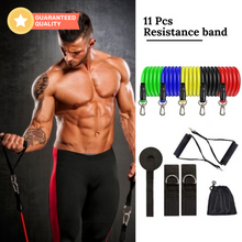 Load image into Gallery viewer, 11 Piece Premium Resistance Bands Set for Men, Women & Girls
