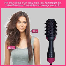 Load image into Gallery viewer, 4 IN 1 One Step Hair Dryer and Volumizer, Hot Air Brush, Styling Brush Styler, Negative Ion Hair Straightener Curler Brush for All Hairstyle-Black