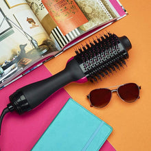 Load image into Gallery viewer, 4 IN 1 One Step Hair Dryer and Volumizer, Hot Air Brush, Styling Brush Styler, Negative Ion Hair Straightener Curler Brush for All Hairstyle-Black