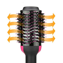 Load image into Gallery viewer, 4 IN 1 One Step Hair Dryer and Volumizer, Hot Air Brush, Styling Brush Styler, Negative Ion Hair Straightener Curler Brush for All Hairstyle-Black