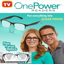 Load image into Gallery viewer, One Power Readers Auto Focus Reading Glasses, Clear Focus Auto Adjusting Optic for Women and Men, Black.(PACK OF 1)
