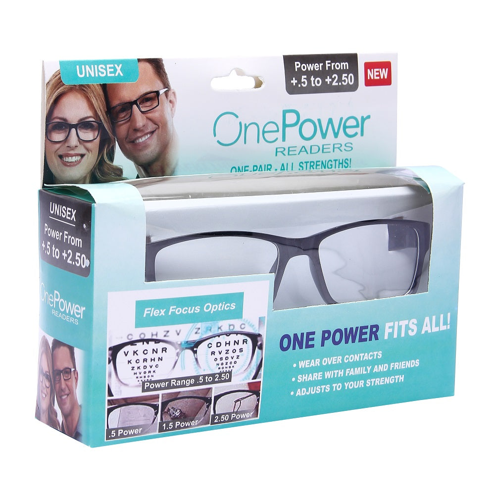 AUTO FOCUS One Power Readers From+0.5 to 2.5 - Flex Focus Optics One Power Reading Lens for Men &  Women