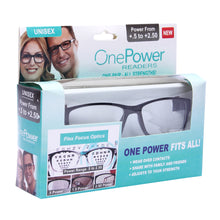 Load image into Gallery viewer, New AUTO FOCUS  One Power Readers - AS SEEN ON TV! - Read Small Print and Computer Screens - no Changing Glasses - Flex Focus Optics - Reading Glasses for Men &amp;  Women
