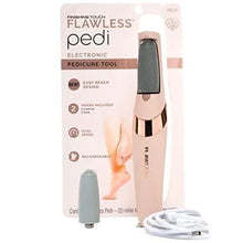 Load image into Gallery viewer, Flawless Pedi Electronic Tool File and Callus Remover Pedicure | Cordless Rechargeable Polishing Wand with 2 Roller Heads

