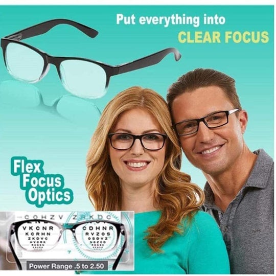 AUTO FOCUS  One Power Readers - AS SEEN ON TV! - Read Small Print and Computer Screens - no Changing Glasses - Flex Focus Optics - Reading Glasses for Men &  Women