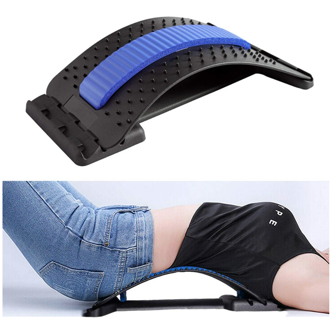Back Pain Relief Product Back Stretcher, Spinal Curve Back Relaxation Device, Multi-Level Lumbar Region Back Support for Lower and Upper Muscle Pain Relief
