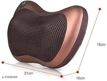 Load image into Gallery viewer, Electronic Neck Cushion Full Body Massager with Heat for pain relief Massage Machine for Neck Back Shoulder Pillow Massager - Swiss Relaxation therapy (Brown)
