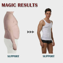 Load image into Gallery viewer, SlimO&#39;fitᵀᴹ -  Everyday  Slimming Tummy Abdomen &amp; Chest Shapewear Shaper Vest/Men&#39;s Undershirt Vest to Look Slim Instantly (White)
